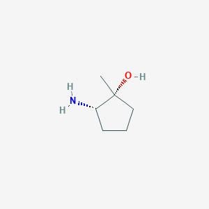 molecular formula C6H13NO B8187156 Cyclopentanol, 2-amino-1-methyl-, (1R,2S)-rel- 