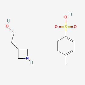 molecular formula C12H19NO4S B8187213 2-(Azetidin-3-yl)ethan-1-ol 4-methylbenzenesulfonate 