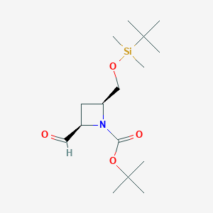 molecular formula C16H31NO4Si B8187328 cis-1-Boc-2-(tert-butyl-dimethyl-silanyloxymethyl)-4-formyl-azetidine 