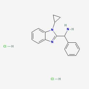 molecular formula C17H19Cl2N3 B8187437 C-(1-Cyclopropyl-1H-benzoimidazol-2-yl)-C-phenyl-methylamine dihydrochloride 