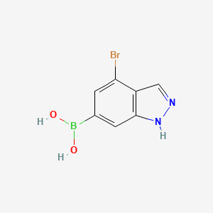 molecular formula C7H6BBrN2O2 B8187443 4-Bromo-1H-indazole-6-boronic acid 