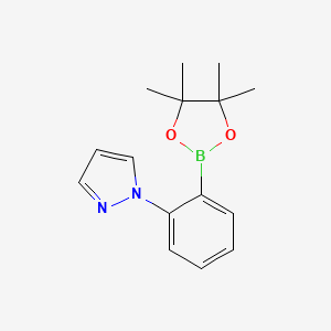 molecular formula C15H19BN2O2 B8187463 1-(2-(4,4,5,5-tetramethyl-1,3,2-dioxaborolan-2-yl)phenyl)-1H-pyrazole 