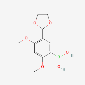 molecular formula C11H15BO6 B8187466 2-(5-[1,3]Dioxolan-2-yl-2,4-dimethoxy-phenyl)-boronic acid 