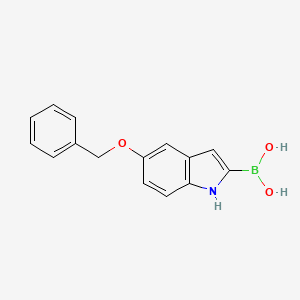 molecular formula C15H14BNO3 B8187474 5-Benzyloxy-1H-indole-2-boronic acid 