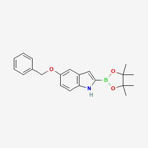 molecular formula C21H24BNO3 B8187475 5-Benzyloxy-1H-indole-2-boronic acid pinacol ester 