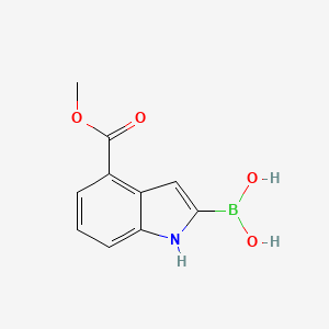 molecular formula C10H10BNO4 B8187480 4-Methoxycarbonyl-1H-indole-2-boronic acid 