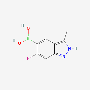 molecular formula C8H8BFN2O2 B8187537 6-Fluoro-3-methyl-1H-indazole-5-boronic acid 