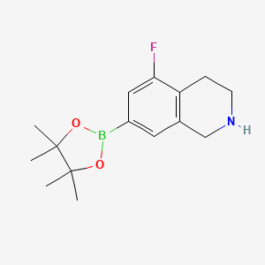 molecular formula C15H21BFNO2 B8187580 5-Fluoro-7-(4,4,5,5-tetramethyl-[1,3,2]dioxaborolan-2-yl)-1,2,3,4-tetrahydro-isoquinoline 