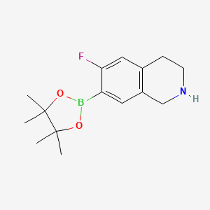molecular formula C15H21BFNO2 B8187594 6-Fluoro-7-(4,4,5,5-tetramethyl-[1,3,2]dioxaborolan-2-yl)-1,2,3,4-tetrahydro-isoquinoline 