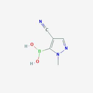 molecular formula C5H6BN3O2 B8187614 4-Cyano-1-methyl-1H-pyrazole-5-boronic acid 