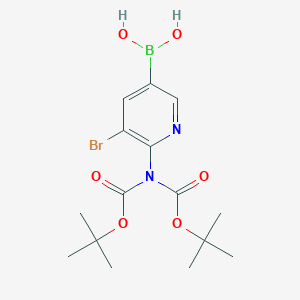 2-(di-Boc-amino)-3-bromo-pyridine-5-boronic acid