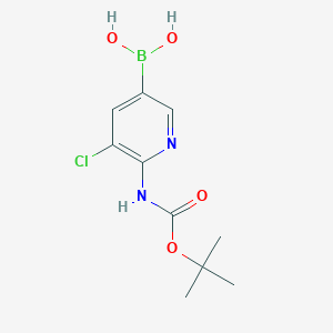 molecular formula C10H14BClN2O4 B8187635 2-Boc-amino-3-chloro-pyridine-5-boronic acid 