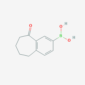 molecular formula C11H13BO3 B8187659 9-Oxo-6,7,8,9-tetrahydro-5H-benzocycloheptene-2-boronic acid 