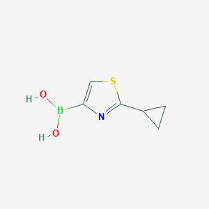 molecular formula C6H8BNO2S B8187666 2-Cyclopropyl-thiazole-4-boronic acid 