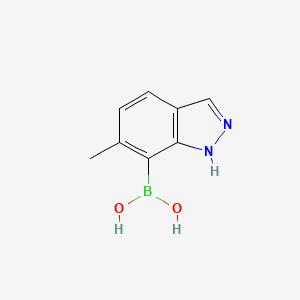 molecular formula C8H9BN2O2 B8187668 6-Methyl-1H-indazole-7-boronic acid 