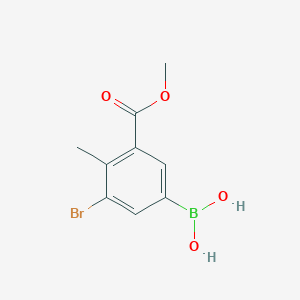 molecular formula C9H10BBrO4 B8187760 3-Bromo-5-methoxycarbony-4-methyl-phenylboronic acid 