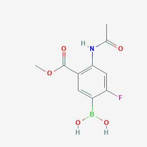 molecular formula C10H11BFNO5 B8187763 4-Acetylamino-2-fluoro-5-methoxycarbonylphenylboronic acid 