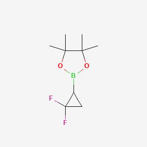molecular formula C9H15BF2O2 B8187786 2,2-Difluoro-cyclopropaneboronic acid pinacol ester 