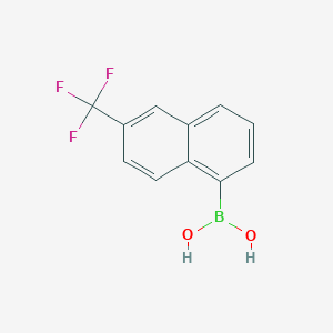 molecular formula C11H8BF3O2 B8187792 6-Trifluoromethyl-naphthalen-1-boronic acid 
