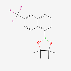 molecular formula C17H18BF3O2 B8187798 6-Trifluoromethyl-naphthalen-1-pinacol ester 