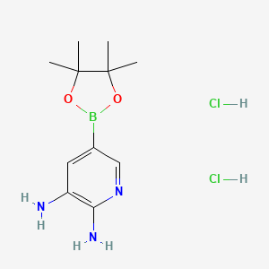 molecular formula C11H20BCl2N3O2 B8187820 5-(4,4,5,5-Tetramethyl-[1,3,2]dioxaborolan-2-yl)-pyridine-2,3-diamine dihydrochloride 