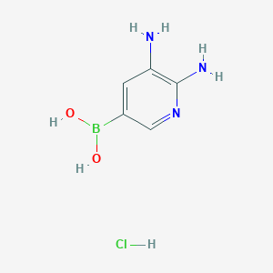 molecular formula C5H9BClN3O2 B8187822 (5,6-Diaminopyridin-3-yl)boronic acid hydrochloride 