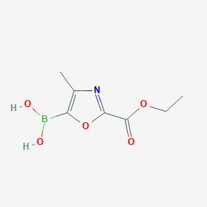 molecular formula C7H10BNO5 B8187854 2-Ethoxycarbonyl-4-methyl-oxazole-5-boronic acid 