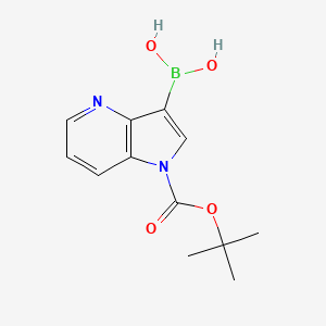 molecular formula C12H15BN2O4 B8187861 (1-(tert-Butoxycarbonyl)-1H-pyrrolo-[3,2-b]pyridin-3-yl)boronic acid 