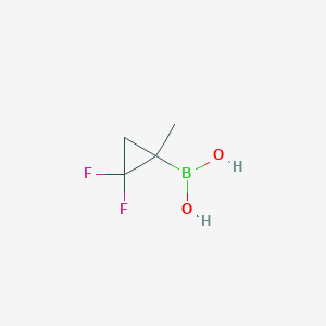 molecular formula C4H7BF2O2 B8187873 2,2-Difluoro-1-methyl-cyclopropaneboronic acid 