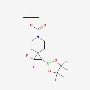 molecular formula C18H30BF2NO4 B8187891 6-Boc-2,2-difluoro-6-aza-spiro[2.5]octane-1-boronic acid pinacol ester 