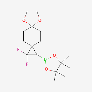molecular formula C16H25BF2O4 B8187907 2,2-Difluoro-7,10-dioxa-dispiro[2.2.4.2]dodecane-1-boronic acid pinacol ester 