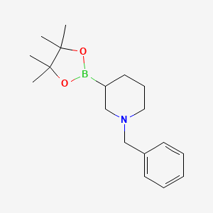molecular formula C18H28BNO2 B8187935 1-Benzyl-piperidine-3-boronic acid pinacol ester 