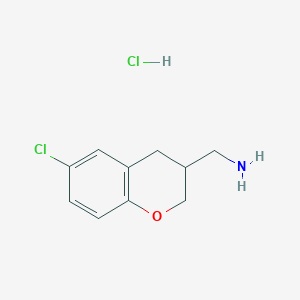 molecular formula C10H13Cl2NO B8188002 (6-Chlorochroman-3-yl)methanamine hydrochloride 