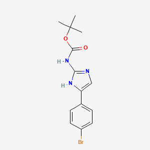 molecular formula C14H16BrN3O2 B8188033 tert-butyl N-[5-(4-bromophenyl)-1H-imidazol-2-yl]carbamate 