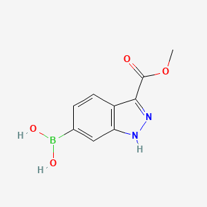 molecular formula C9H9BN2O4 B8188036 3-Methoxycarbonyl-1H-indazole-6-boronic acid 