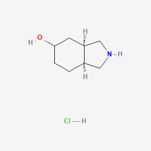molecular formula C8H16ClNO B8188049 (3aR,7aS)-2,3,3a,4,5,6,7,7a-octahydro-1H-isoindol-5-ol;hydrochloride 
