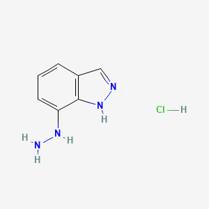molecular formula C7H9ClN4 B8188057 (1H-Indazol-7-yl)-hydrazine hydrochloride 