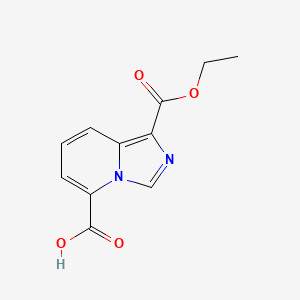 molecular formula C11H10N2O4 B8188140 Imidazo[1,5-a]pyridine-1,5-dicarboxylic acid 1-ethyl ester 