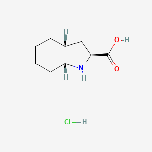molecular formula C9H16ClNO2 B8188191 Rel-(2S,3aR,7aR)-octahydro-1H-indole-2-carboxylic acid hydrochloride CAS No. 87679-23-0