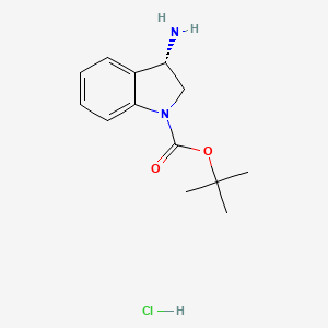 molecular formula C13H19ClN2O2 B8188227 tert-Butyl (S)-3-aminoindoline-1-carboxylate hydrochloride 