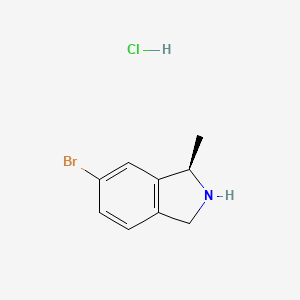 molecular formula C9H11BrClN B8188240 (R)-6-Bromo-1-methyl-2,3-dihydro-1H-isoindole hydrochloride 