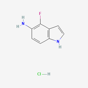 molecular formula C8H8ClFN2 B8188275 4-Fluoro-1H-indol-5-ylamine hydrochloride 