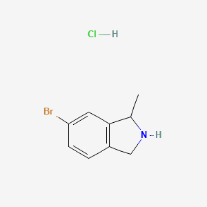 molecular formula C9H11BrClN B8188276 6-Bromo-1-methyl-2,3-dihydro-1H-isoindole hydrochloride 