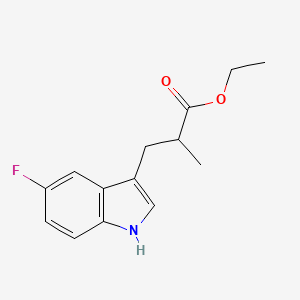 molecular formula C14H16FNO2 B8188284 3-(5-Fluoro-1H-indol-3-yl)-2-methyl-propionic acid ethyl ester 