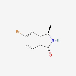 molecular formula C9H8BrNO B8188289 (R)-5-Bromo-3-methylisoindolin-1-one 