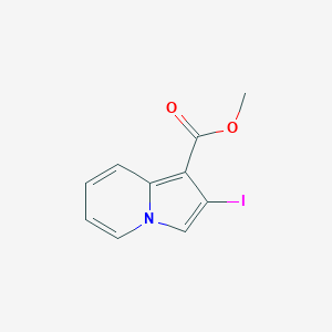 molecular formula C10H8INO2 B8188300 2-Iodo-indolizine-1-carboxylic acid methyl ester 