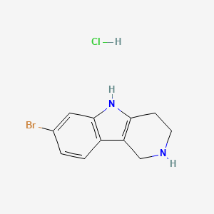 molecular formula C11H12BrClN2 B8188311 7-Bromo-2,3,4,5-tetrahydro-1H-pyrido[4,3-b]indole hydrochloride 