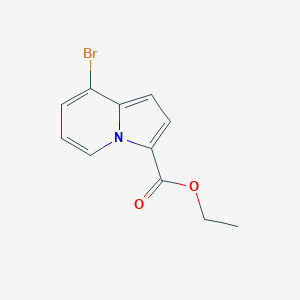 molecular formula C11H10BrNO2 B8188342 8-Bromo-indolizine-3-carboxylic acid ethyl ester 