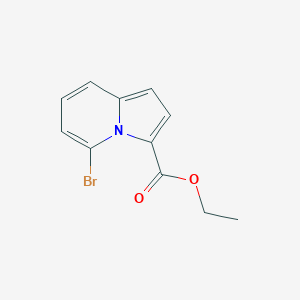 molecular formula C11H10BrNO2 B8188351 5-Bromo-indolizine-3-carboxylic acid ethyl ester 