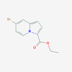 molecular formula C11H10BrNO2 B8188367 7-Bromo-indolizine-3-carboxylic acid ethyl ester 